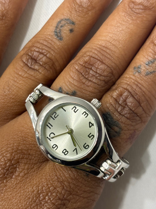 Silver Quartz Double Ring